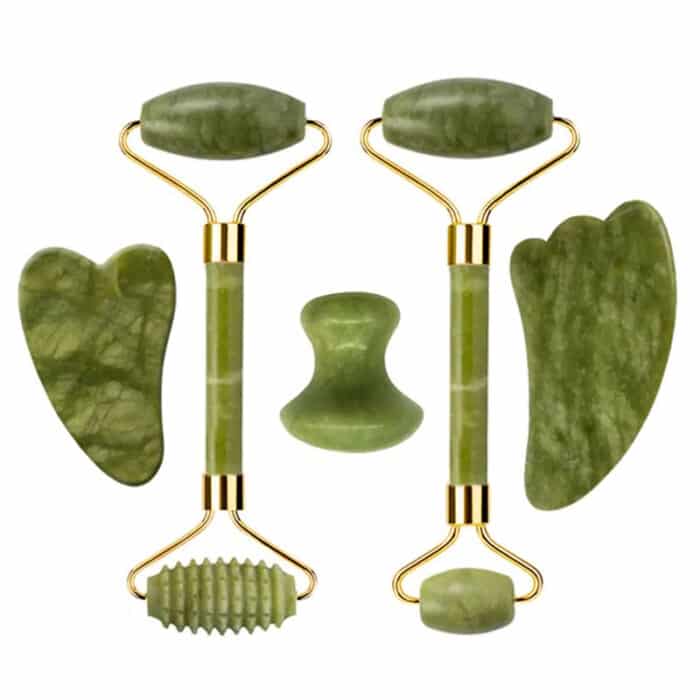 π Face Massager Roller | Natural Jade Stone