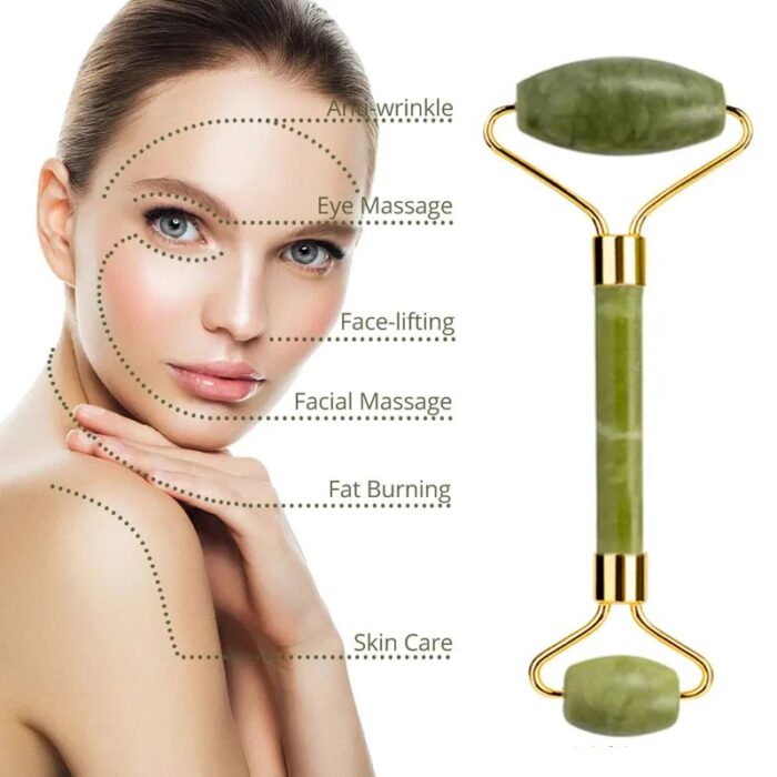 π Face Massager Roller | Natural Jade Stone