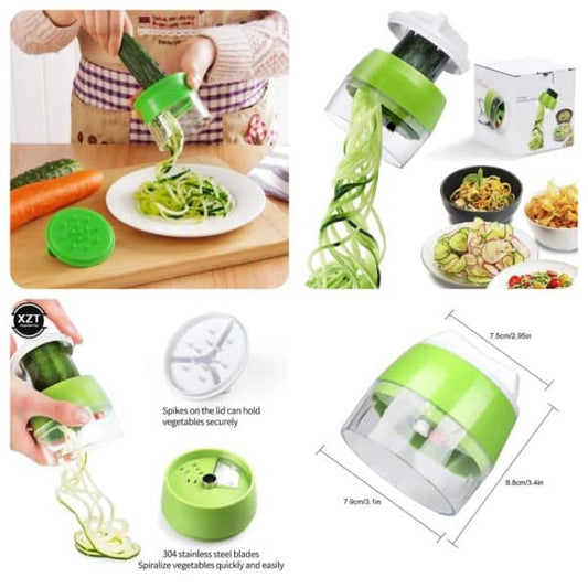 🥒 Vegetable Spiral Cutter | 4 in 1 Multi-Function Slicer